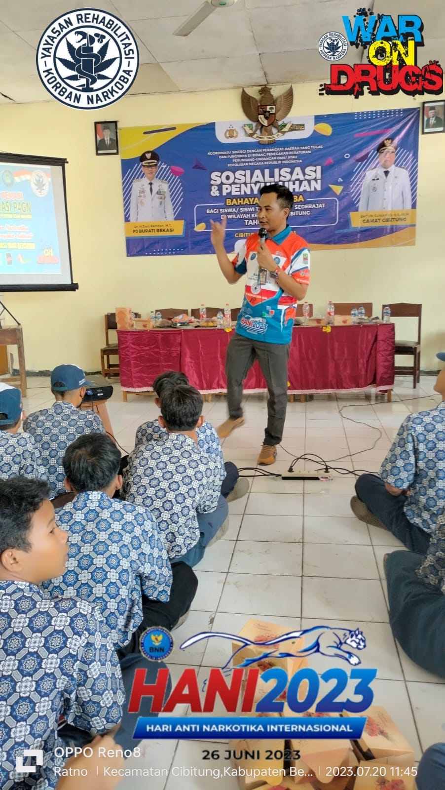 Sosialisasi bahaya narkoba di SMPN 01 Cibitung Kabupaten Bekasi 