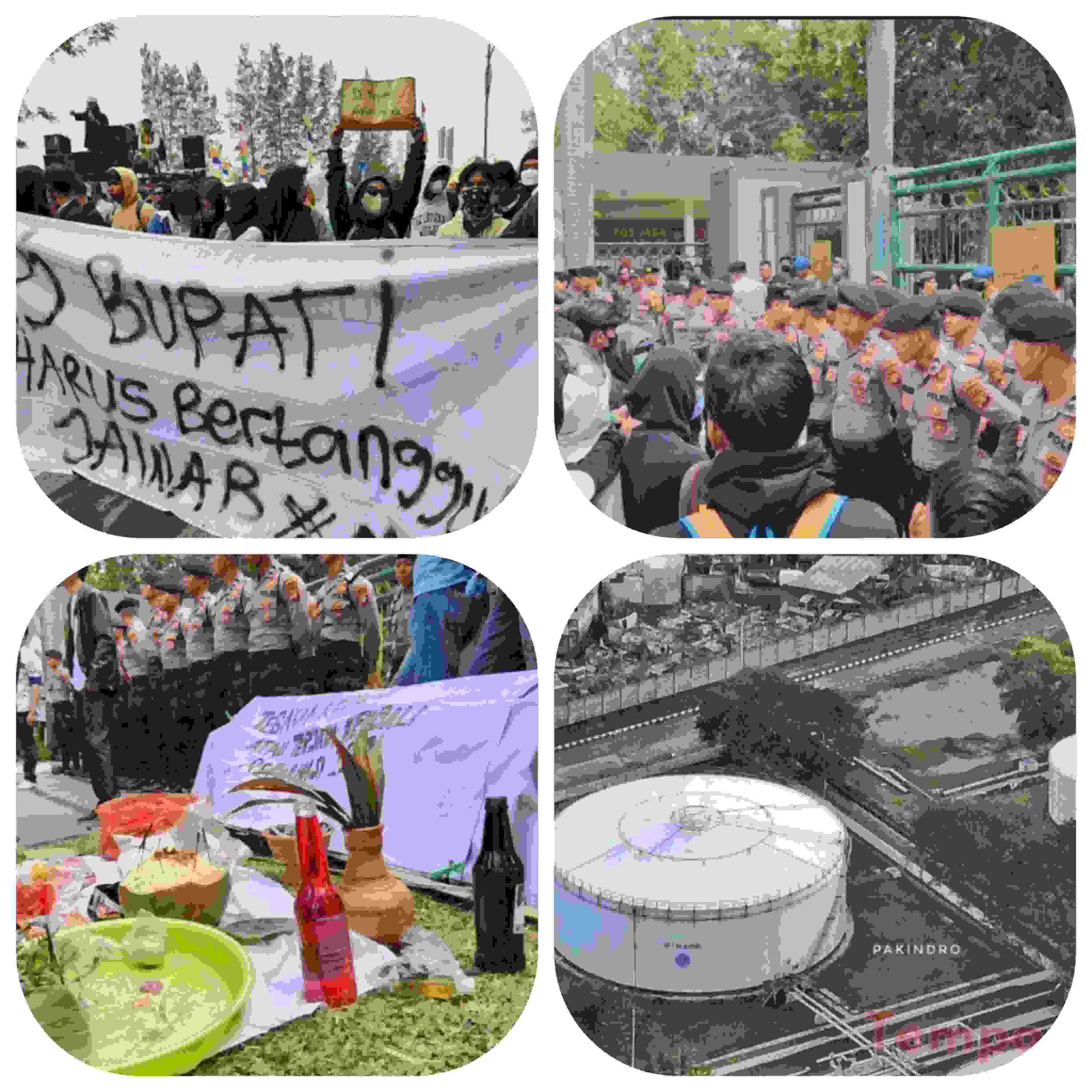 Aksi demonstrasi massa pengangguran di Pemkab Bekasi. Foto istimewa