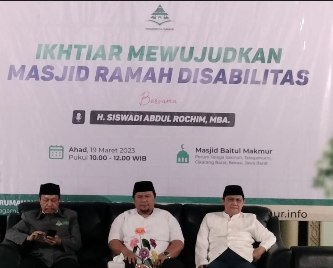 Diskusi Masjid ramah Disabilitas di Masjid Baitul Makmur Telaga Murni Cikarang Barat Bekasi -Jawa barat