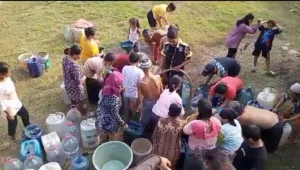 LSM GMBI Kabupaten Bekasi berikan bantuan Air bersih di Bojomangu