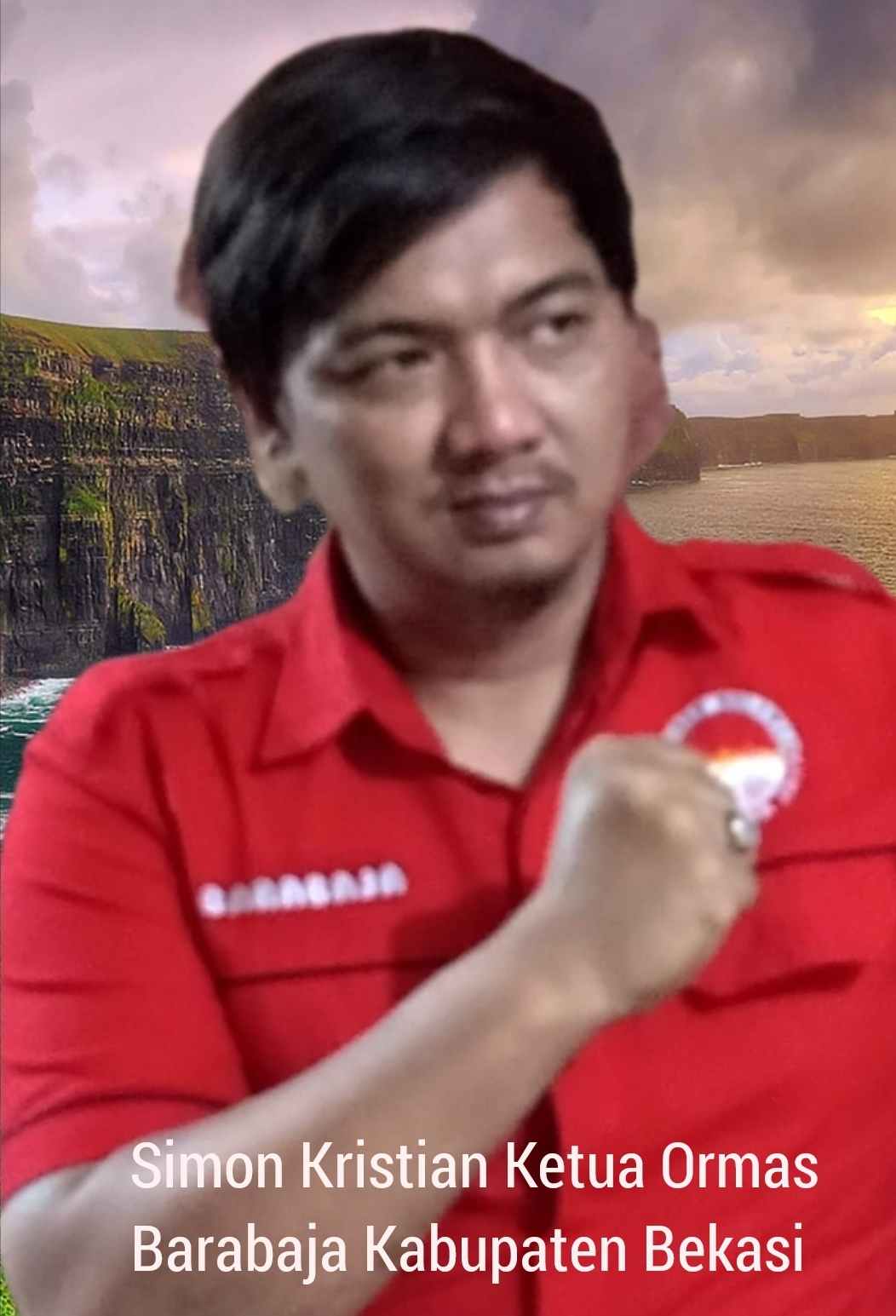 Simon Kristian ketua ormas Barabaja Kabupaten Bekasi 